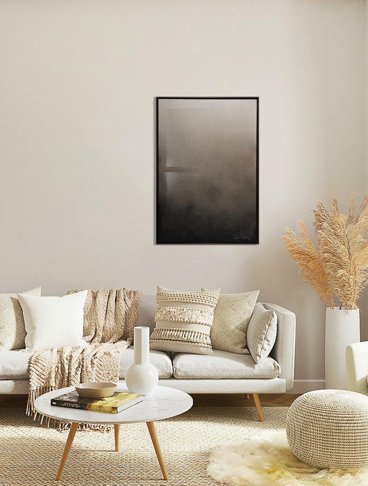 Abstract painting on wall in living room